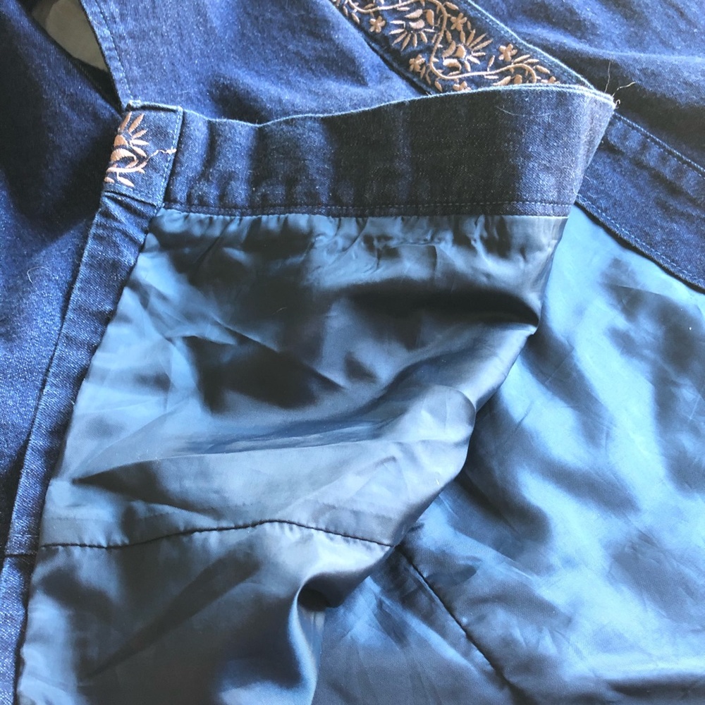 Embroidered Denim Coat - image 5